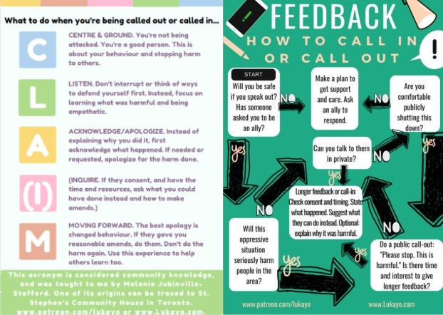 Small images of two posters about taking and receiving feedback